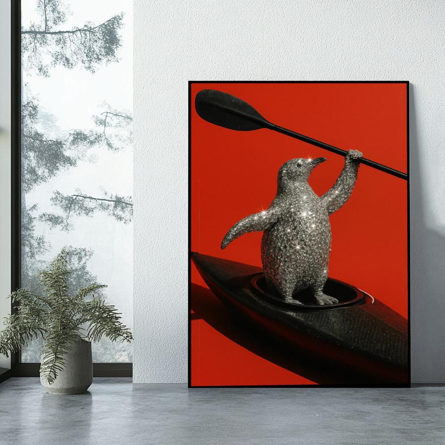 Penguin Diamond Kayak poster sfeerbeeld 1