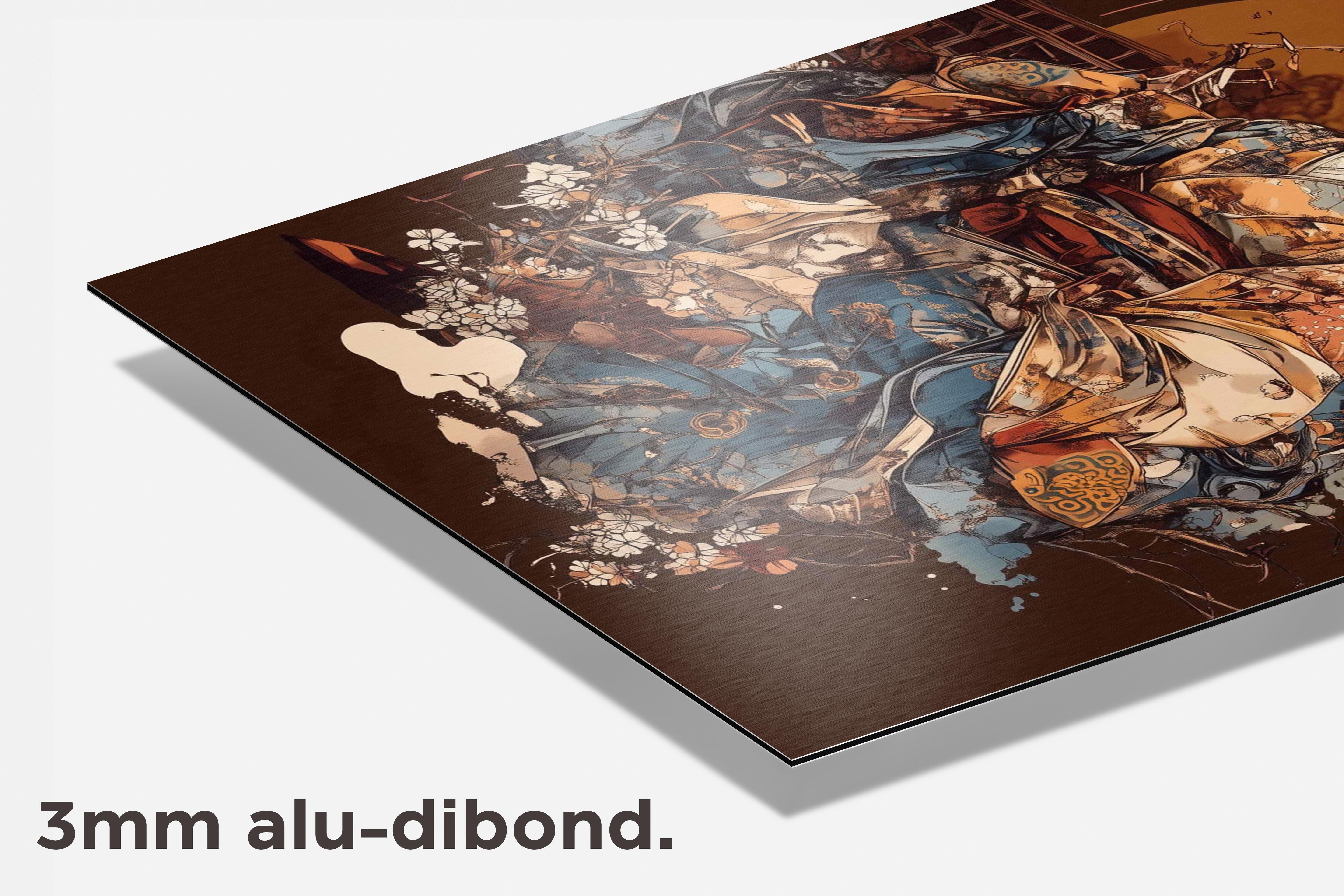 Geisha Hokusai dibond detail