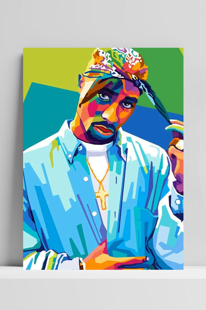 Tupac Groen op 3mm aluminium dibond