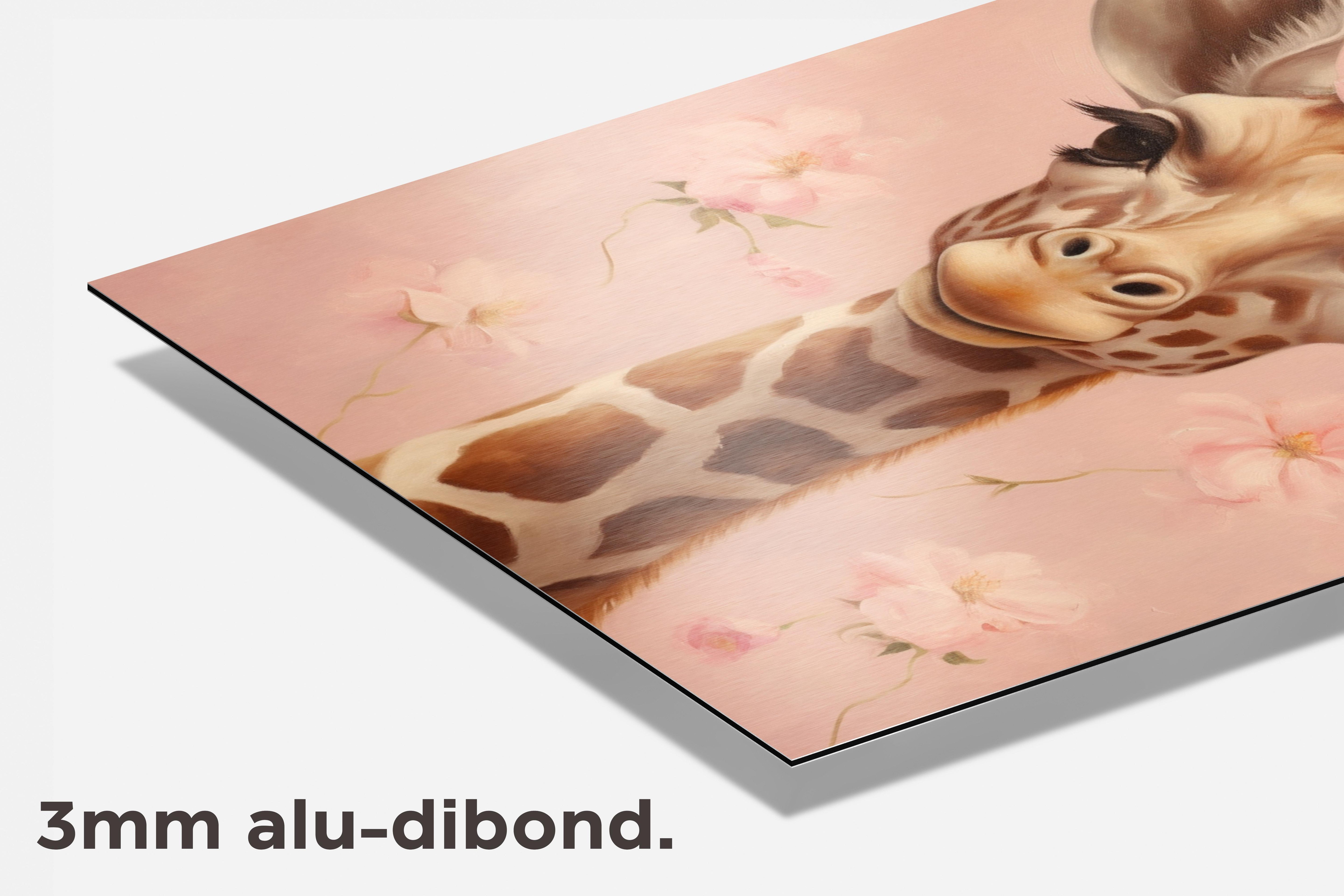 Giraffe Bloem dibond detail