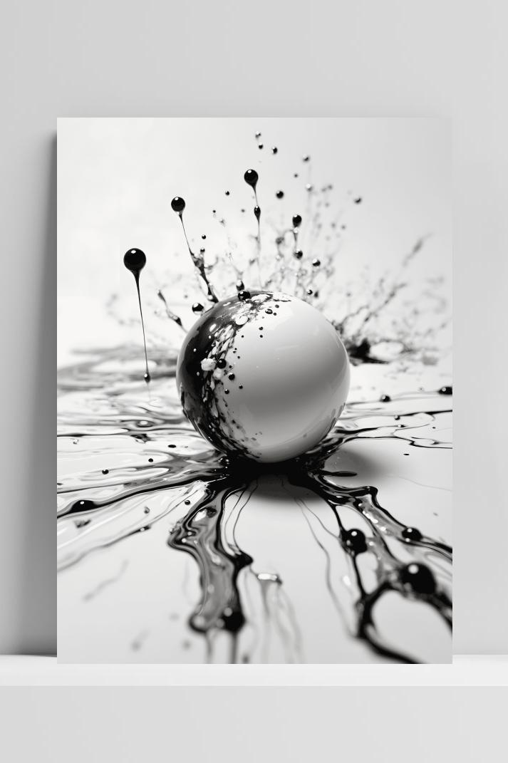 Minimalistisch Bal op 3mm aluminium dibond
