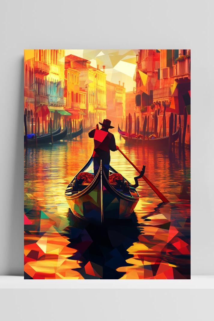Gondola Venice op 3mm aluminium dibond