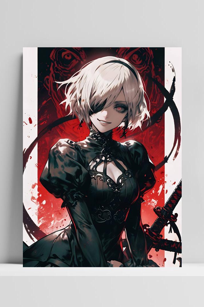 Nier YoRHa op 3mm aluminium dibond