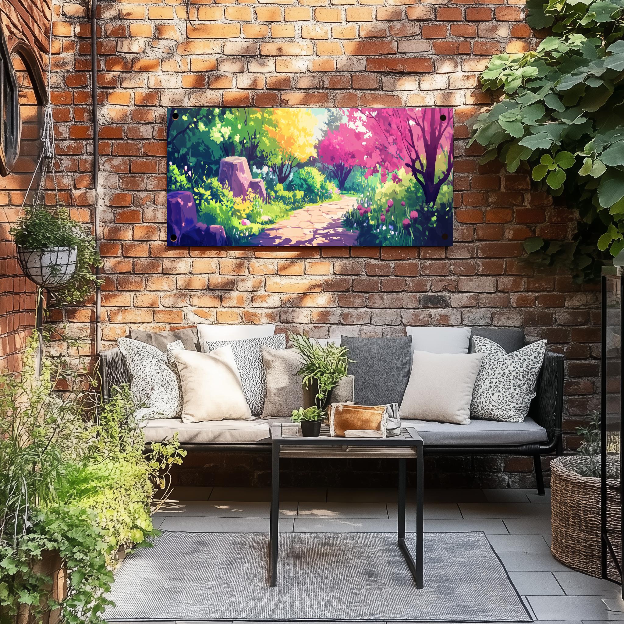 Tuinposter Zomer Steenpad sfeerbeeld 3