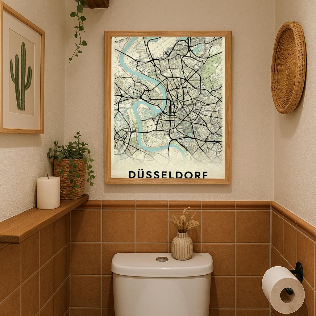 Düsseldorf Map Deutschland Vintage poster sfeerbeeld 3