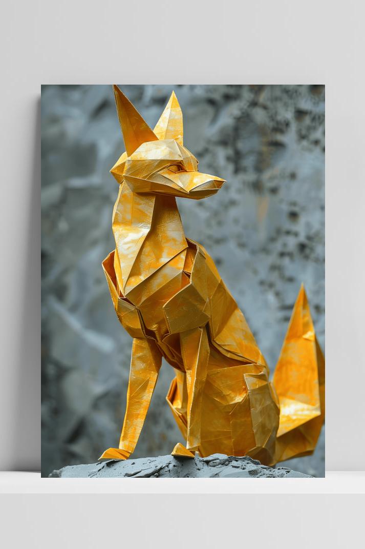 Vos Origami op 3mm aluminium dibond