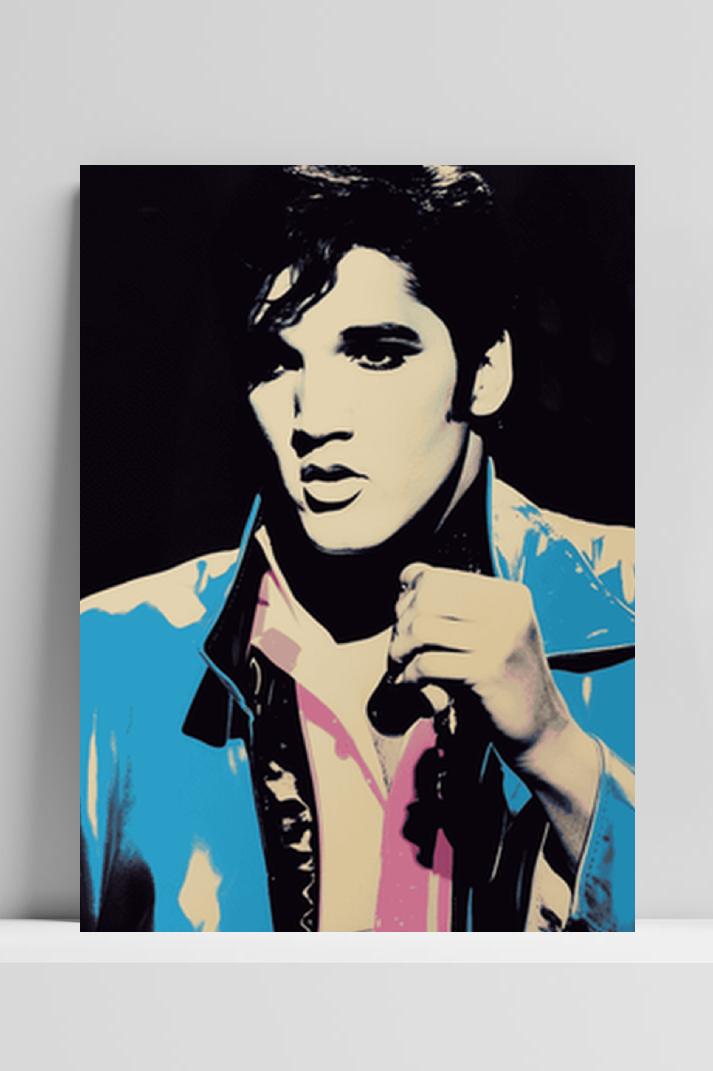 Elvis Presley Warhol op 3mm aluminium dibond