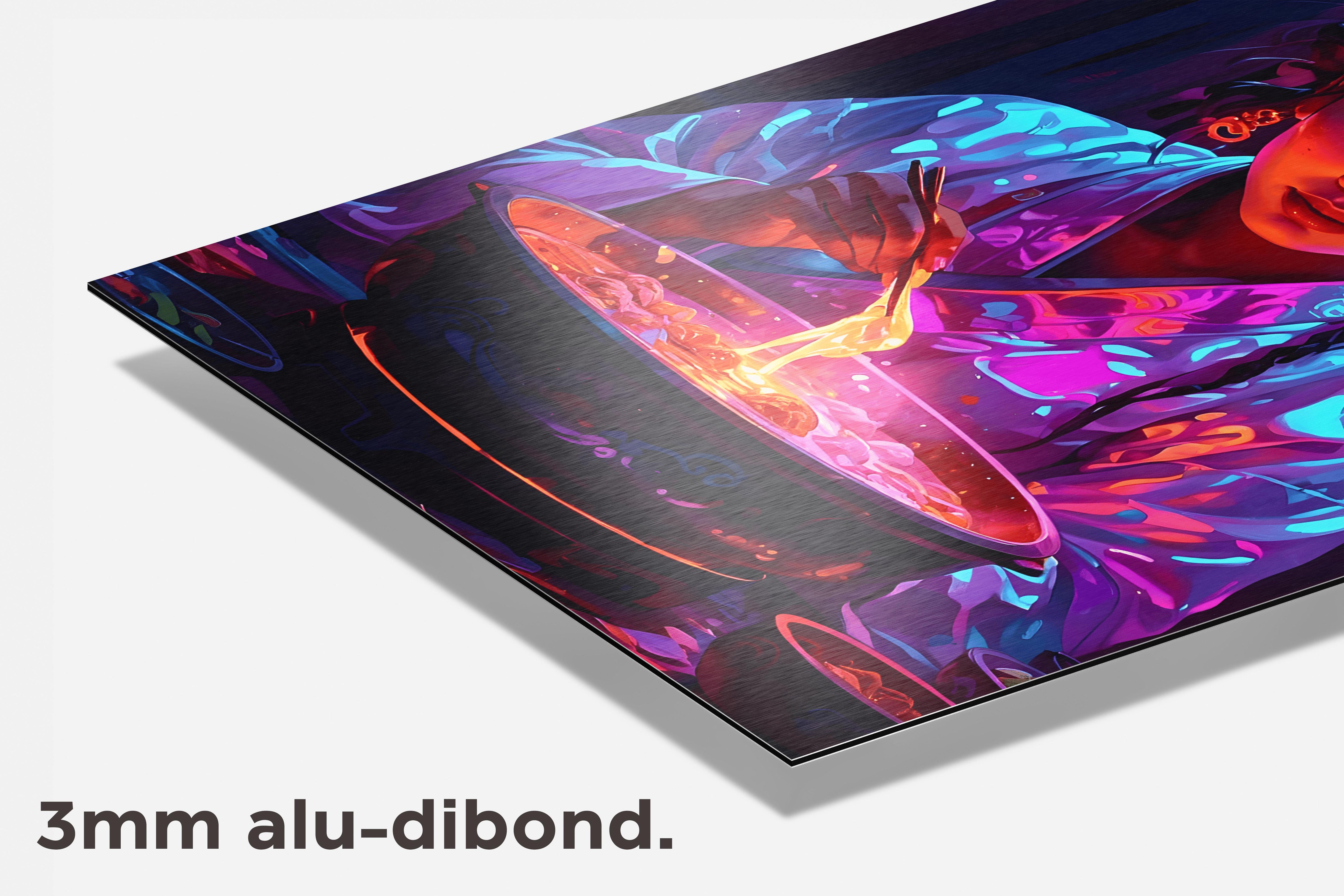 Neon Noedels dibond detail