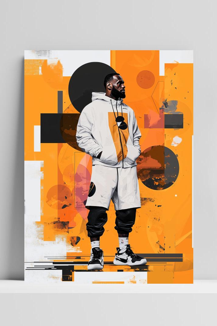 Lebron James Geometric op 3mm aluminium dibond