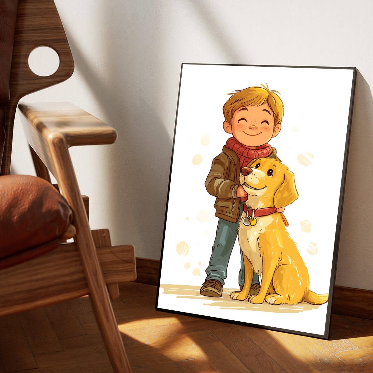Boy Dog Cartoon poster sfeerbeeld 1