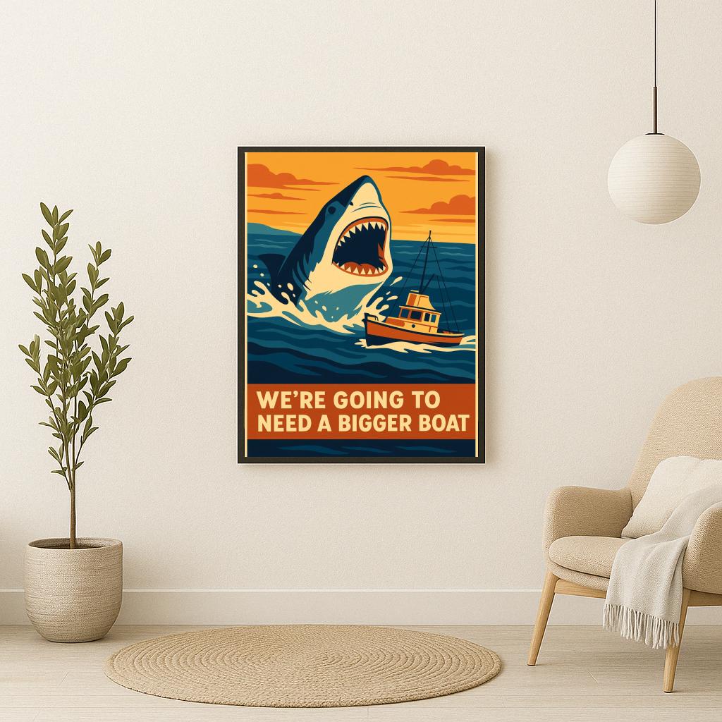 Shark Need Bigger Boat Text poster sfeerbeeld 2