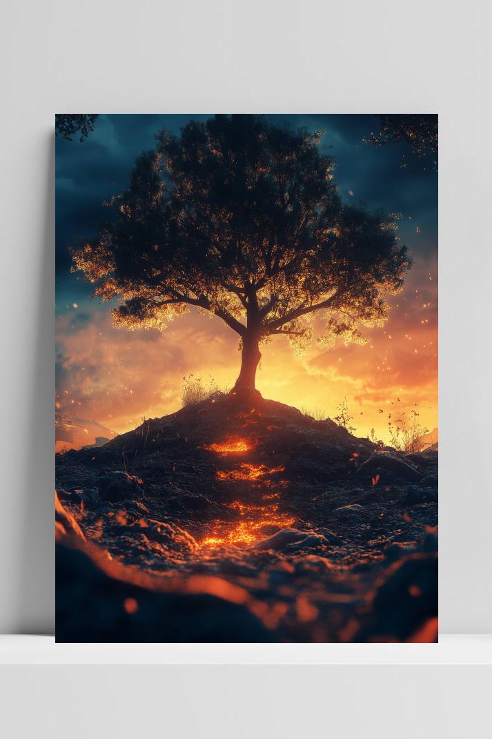 Levensboom op 3mm aluminium dibond