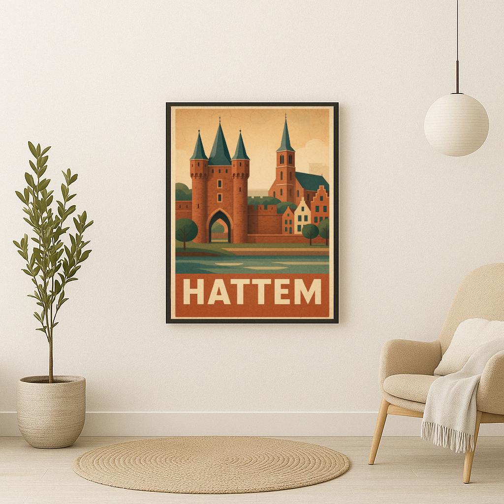 Hattem Text Vintage poster sfeerbeeld 2