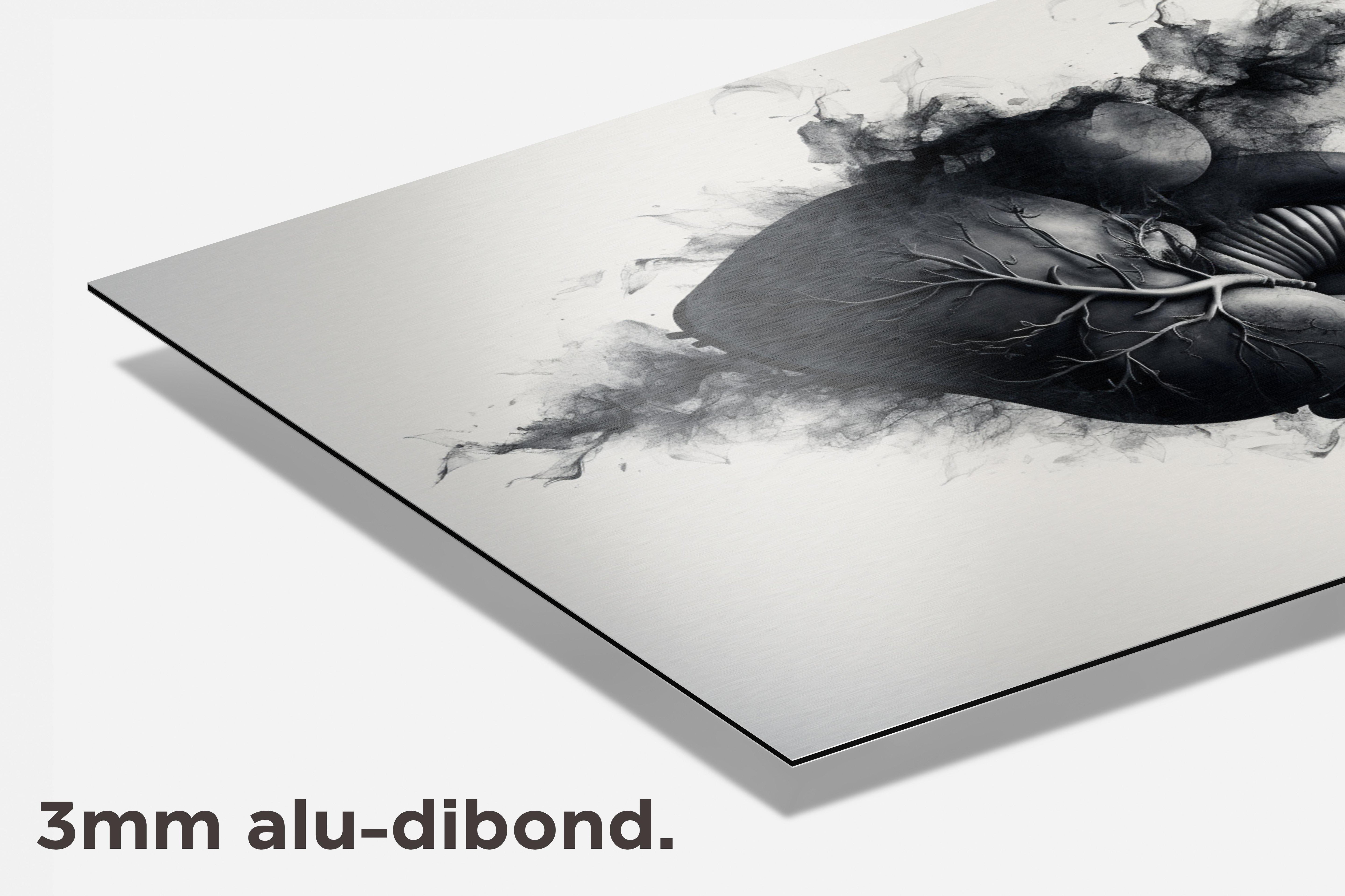 Zwart Hart dibond detail