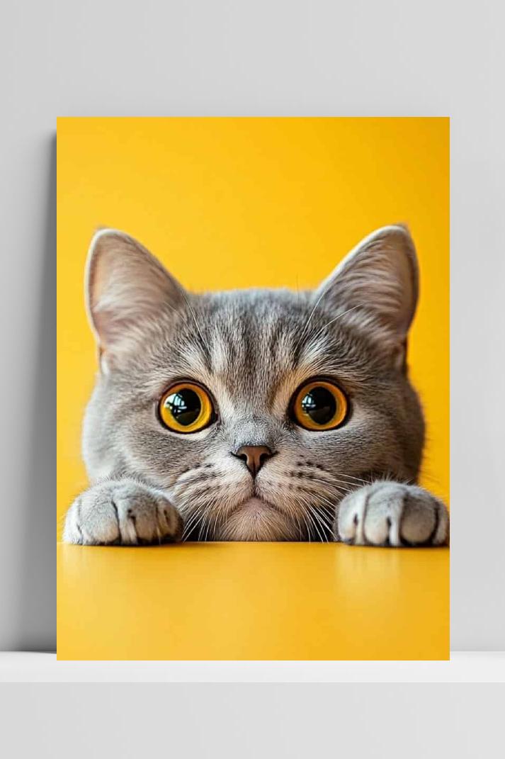 Grijze Kat op 3mm aluminium dibond