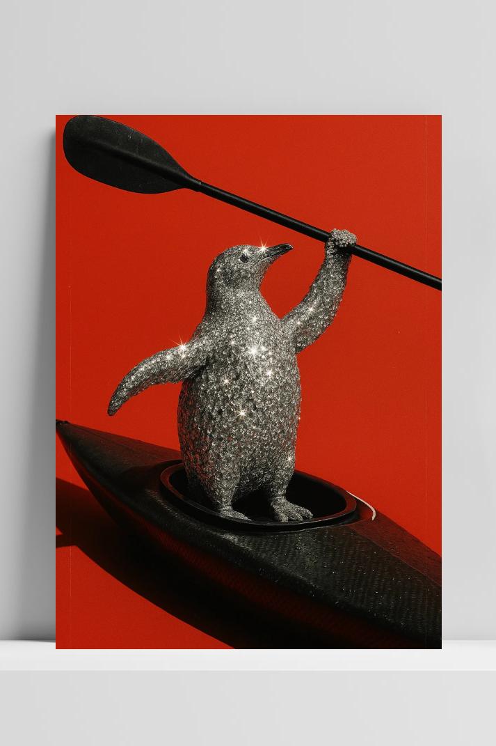 Penguin Diamond Kayak op 3mm aluminium dibond