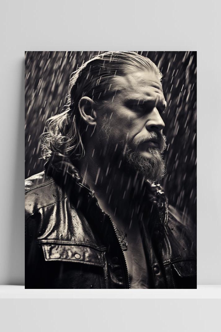 Sons of Anarchy Zwart Wit op 3mm aluminium dibond