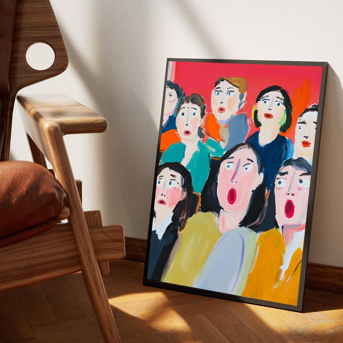 People Aquarel poster van 25 Artstreet