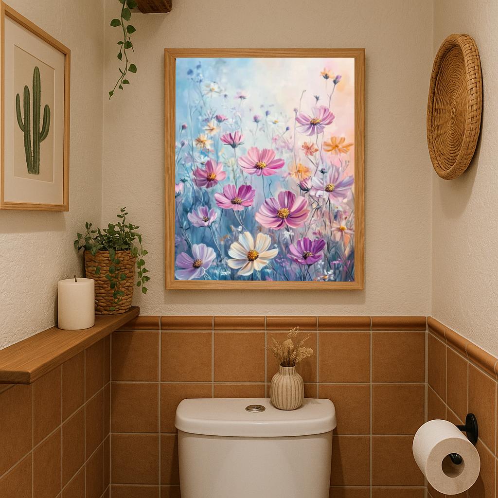 Cosmos Flowers Aquarel poster sfeerbeeld 2