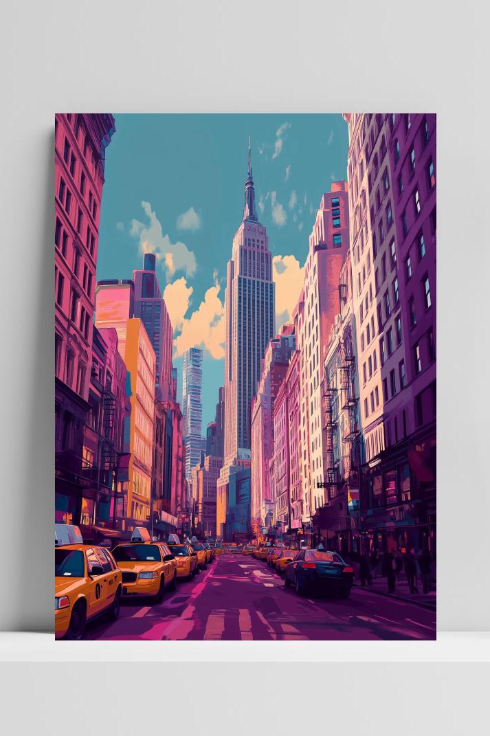 New York City op 3mm aluminium dibond
