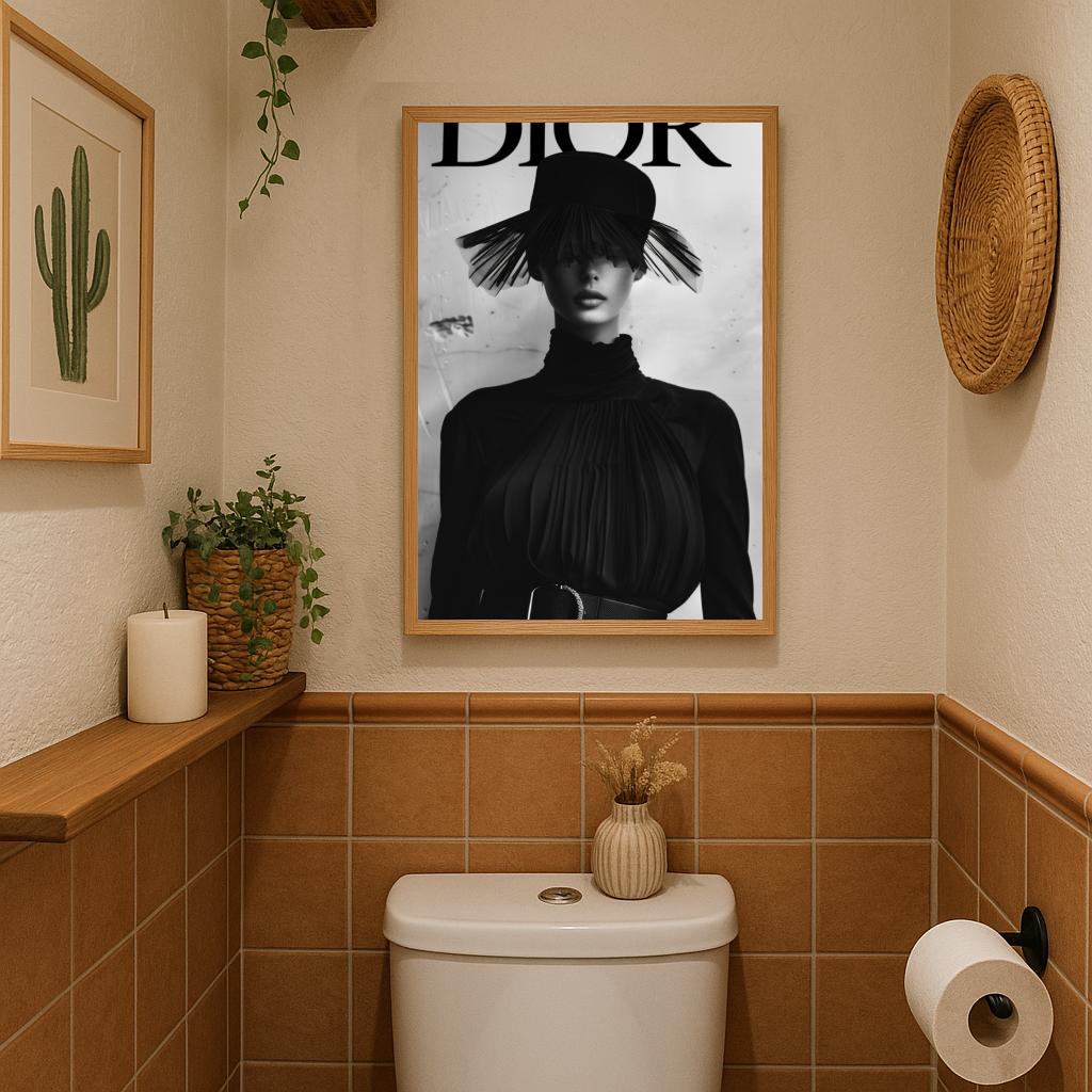 Dior Model B&W Text poster sfeerbeeld 3
