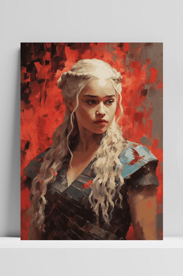 Daenarys Khaleesi op 3mm aluminium dibond