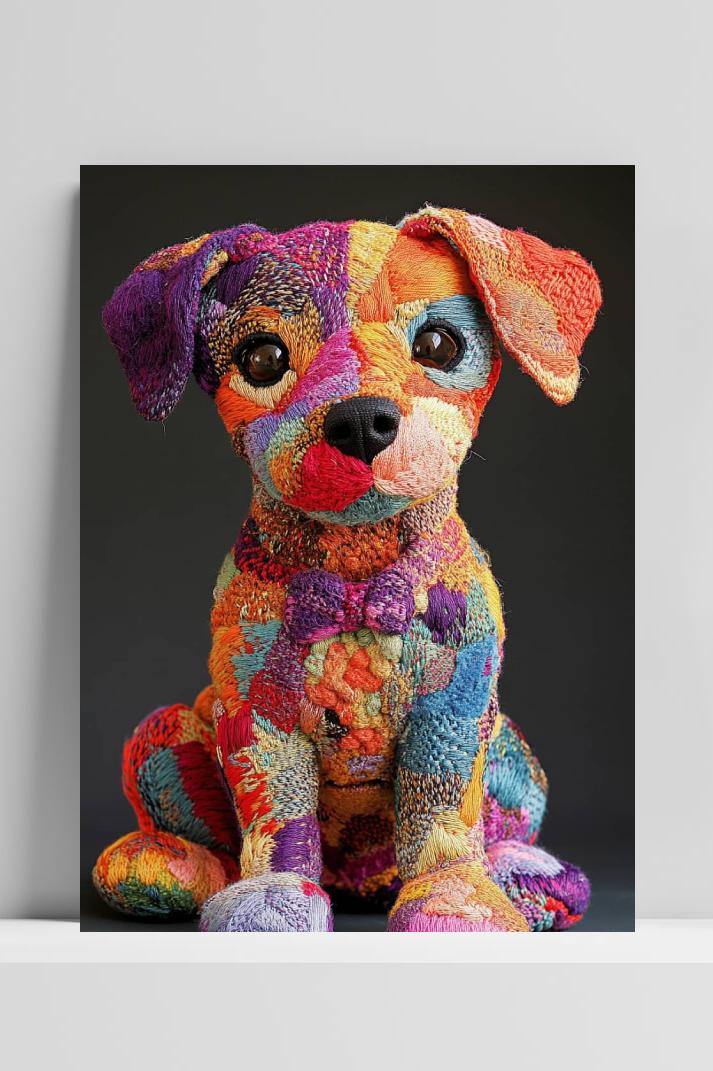 Puppy Knuffelspeelgoed op 3mm aluminium dibond