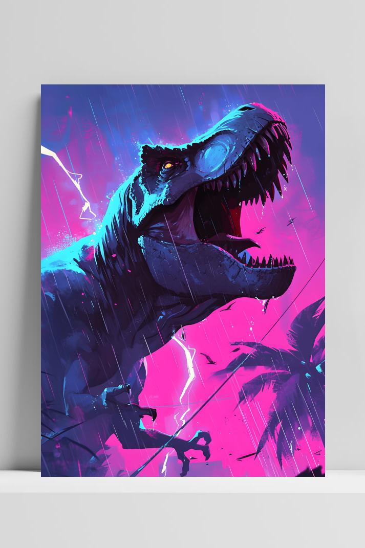 T Rex Brul op 3mm aluminium dibond