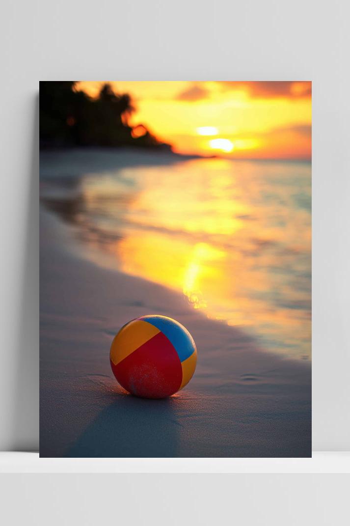 Strandbal op 3mm aluminium dibond