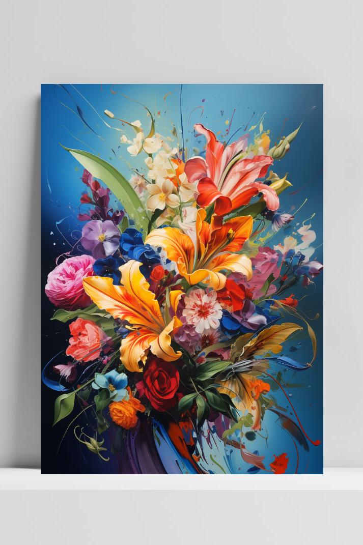 Bloemstuk op 3mm aluminium dibond