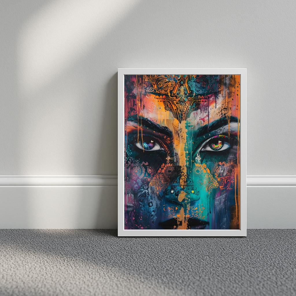 Face abstract drawing poster sfeerbeeld 3