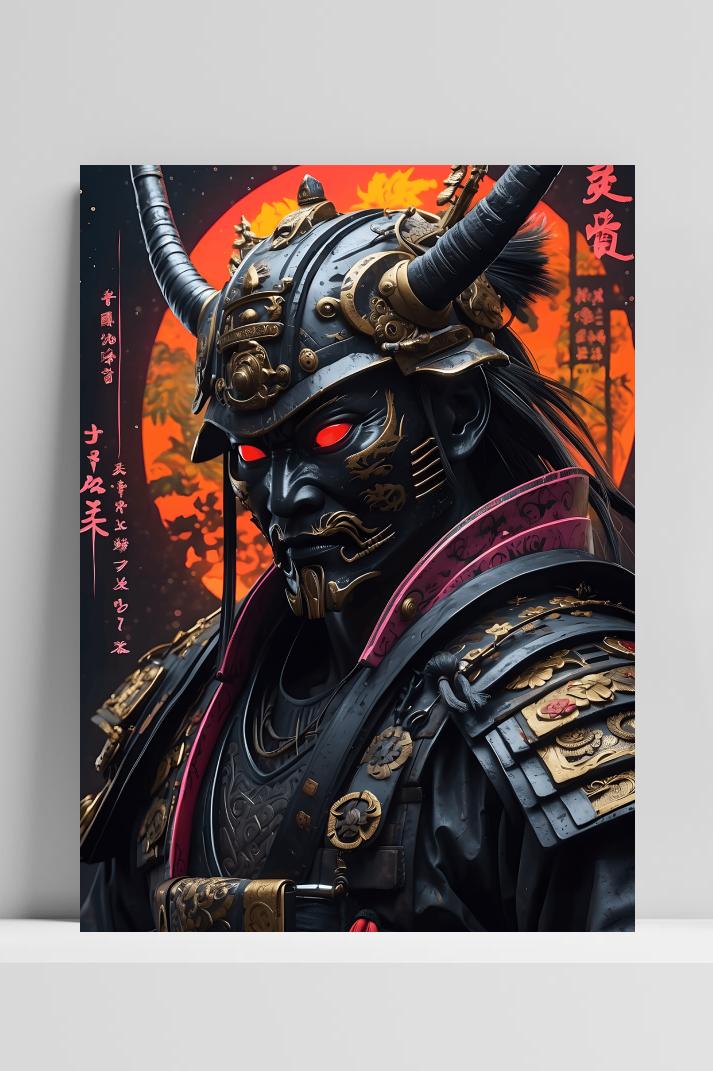 Donkere Samurai op 3mm aluminium dibond
