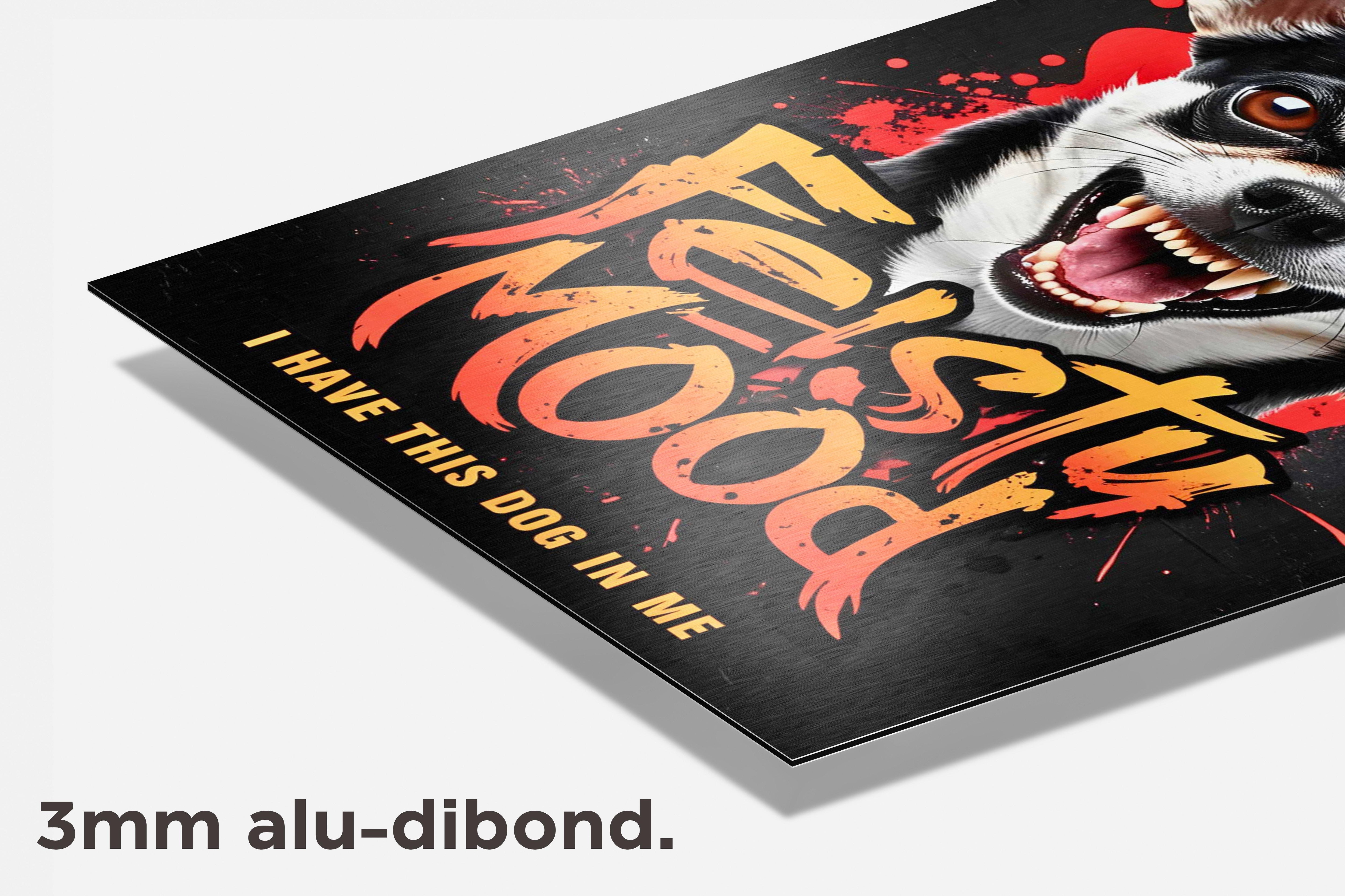 Hond Vurige Stemming dibond detail