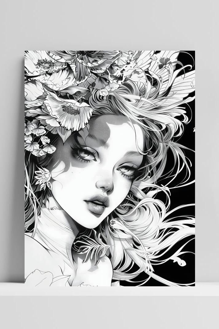 Zwart-Wit Portret op 3mm aluminium dibond