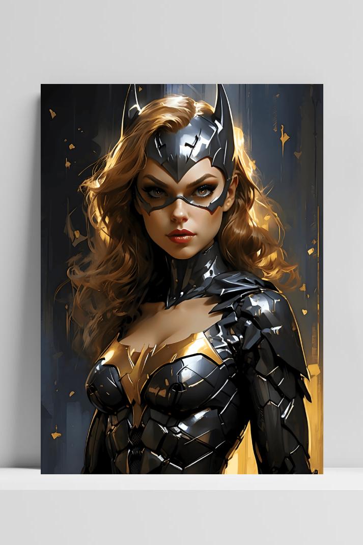 Batgirl op 3mm aluminium dibond