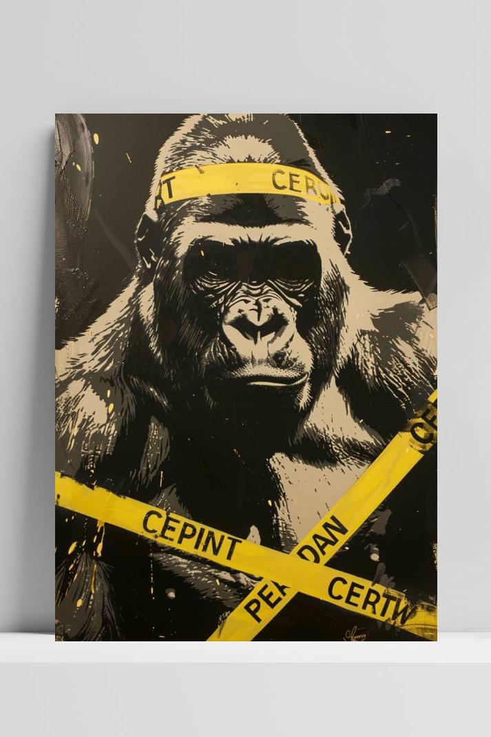 Gorilla Gele Tape op 3mm aluminium dibond