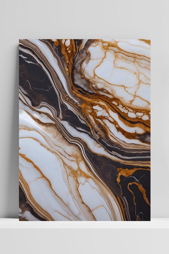 Goud Wit Marmer op 3mm aluminium dibond