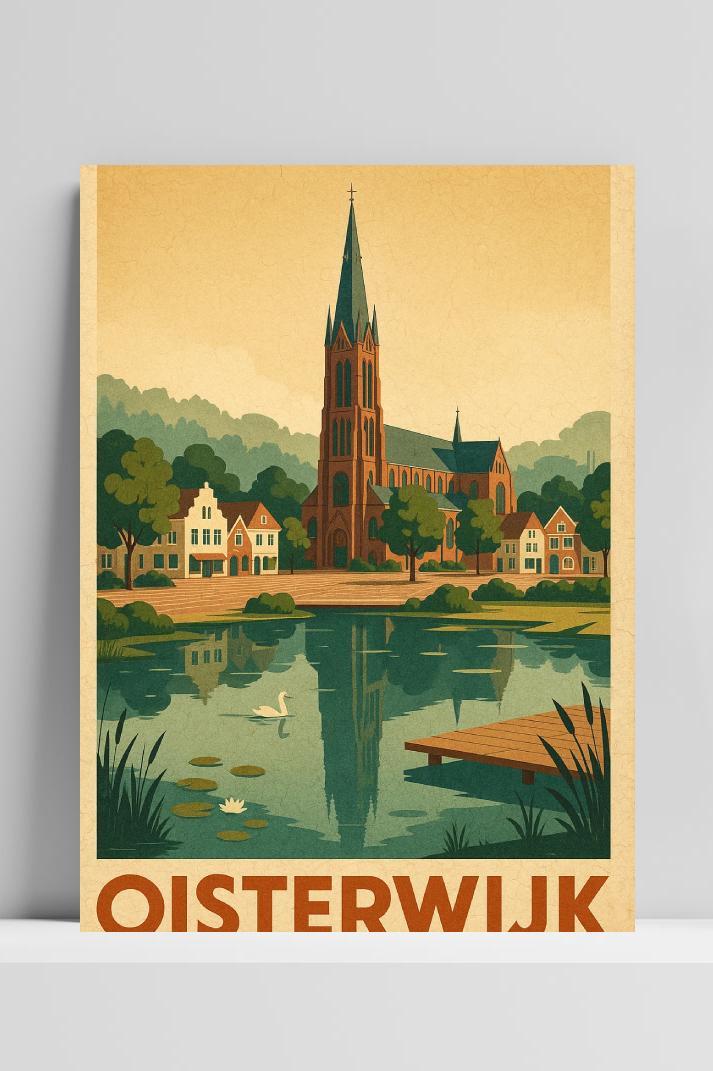 Oisterwijk Text Vintage op 3mm aluminium dibond