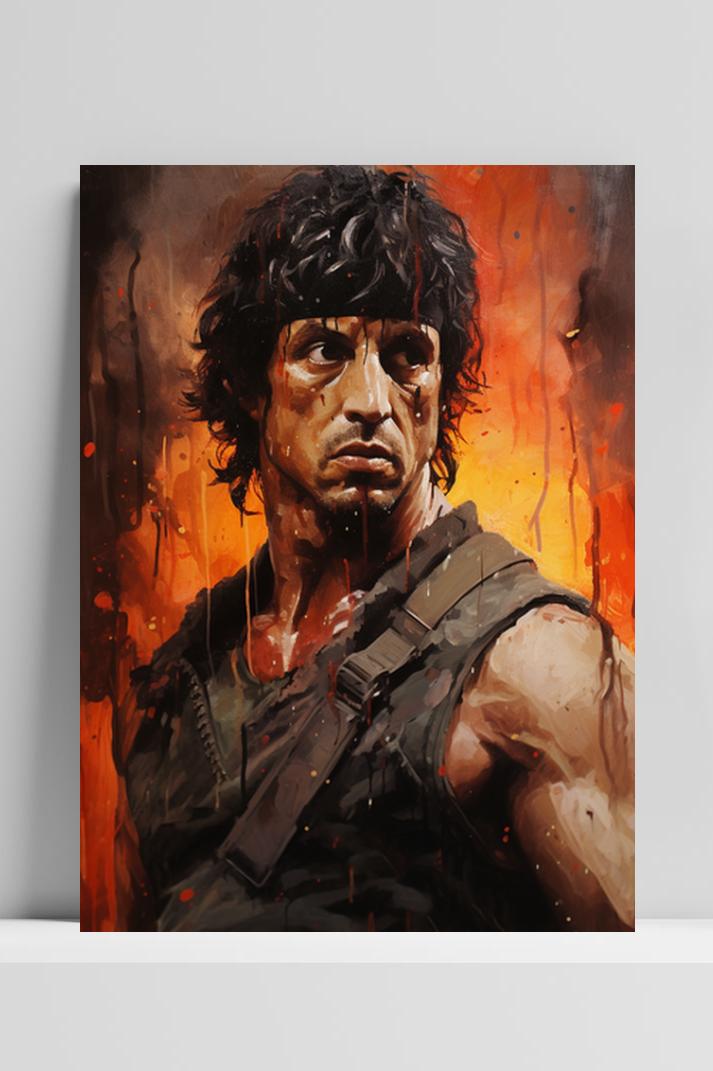 Rambo Abstract op 3mm aluminium dibond