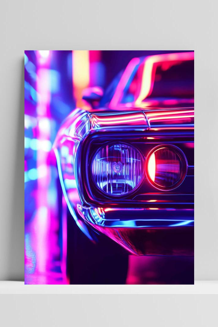 Auto Vintage op 3mm aluminium dibond