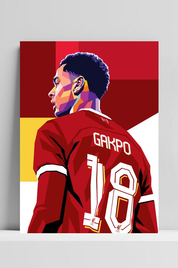 Cody Gakpo Pop Art op 3mm aluminium dibond