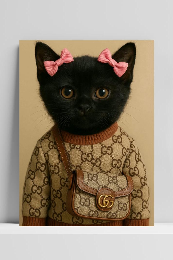Cat Gucci Fashion op 3mm aluminium dibond