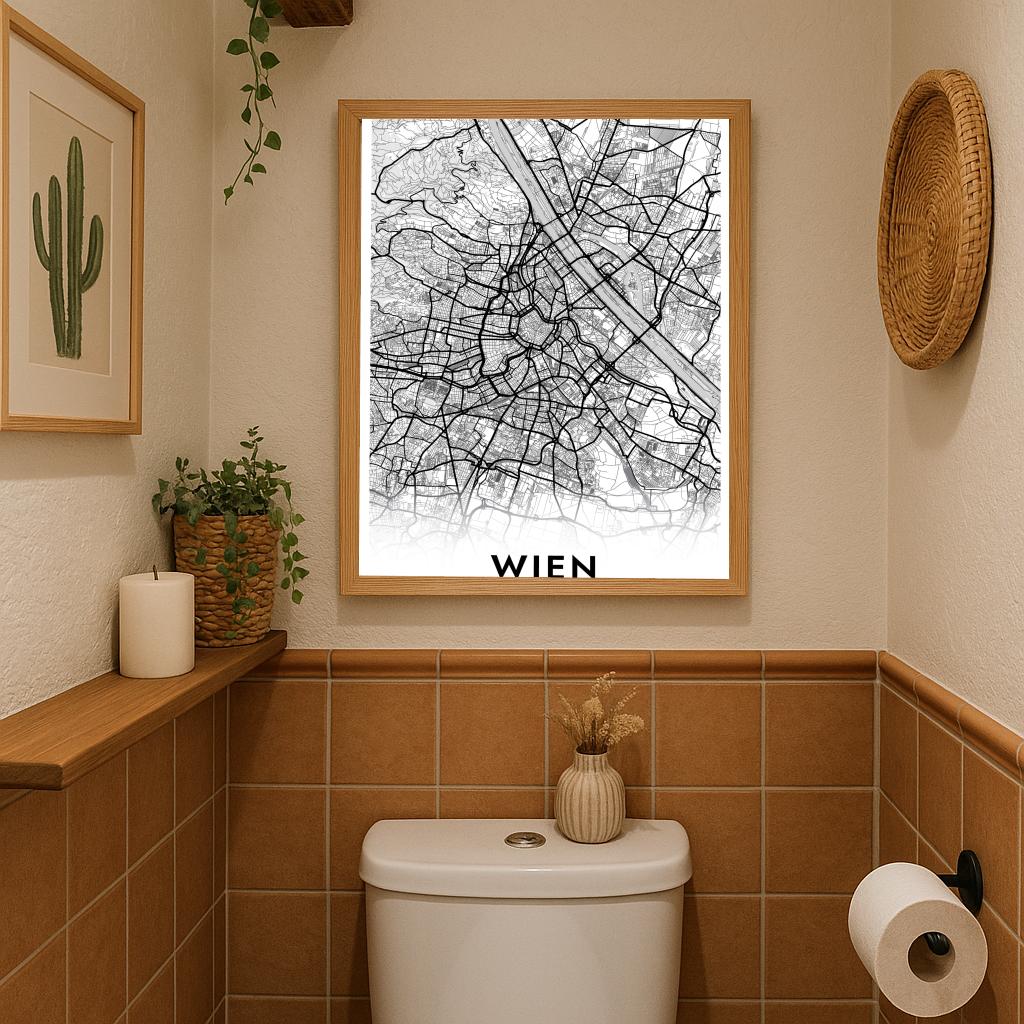 Wien Map Österreich White poster sfeerbeeld 3