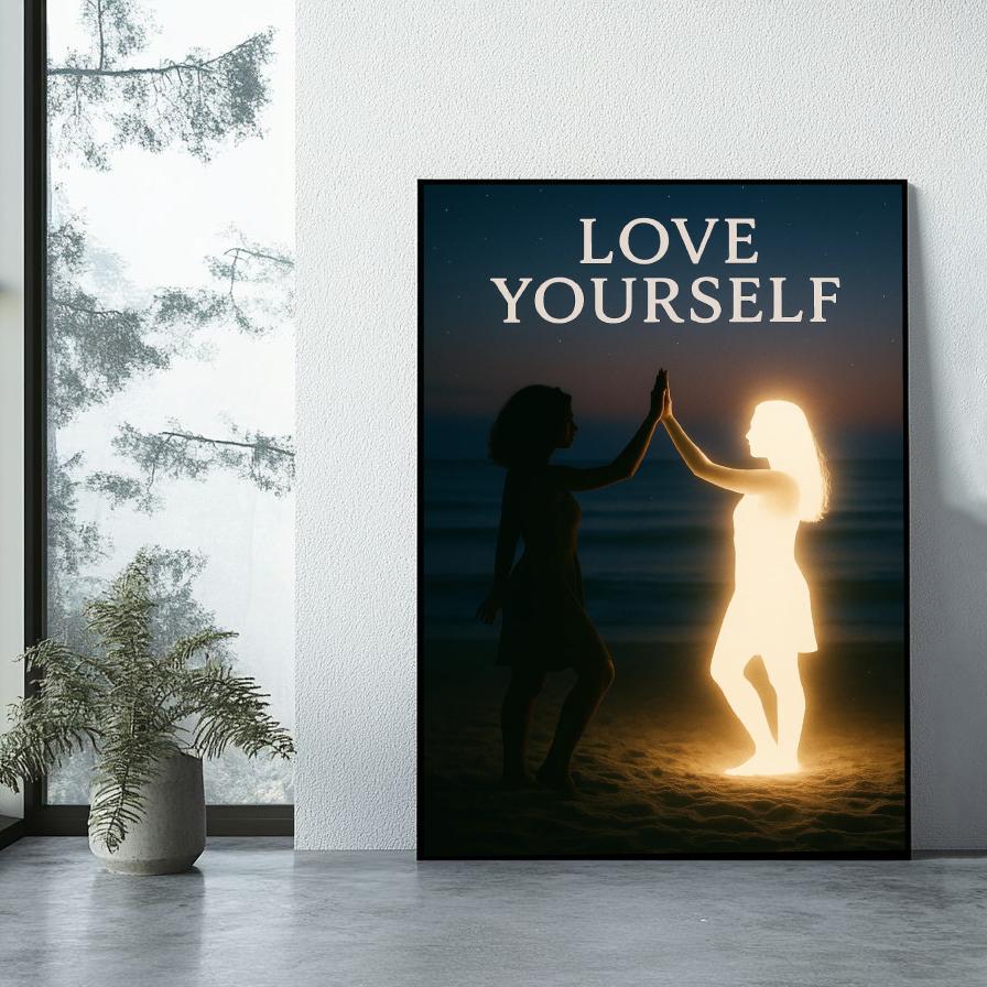 Love Yourself Text Quote poster sfeerbeeld 1