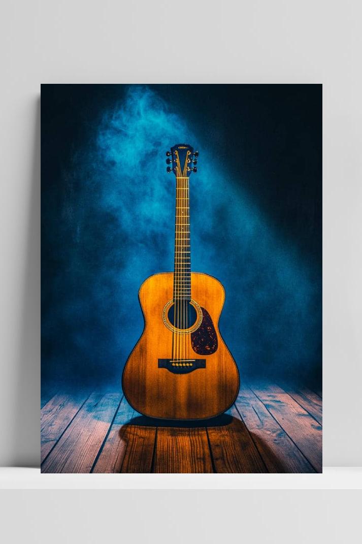 Gitaar op 3mm aluminium dibond
