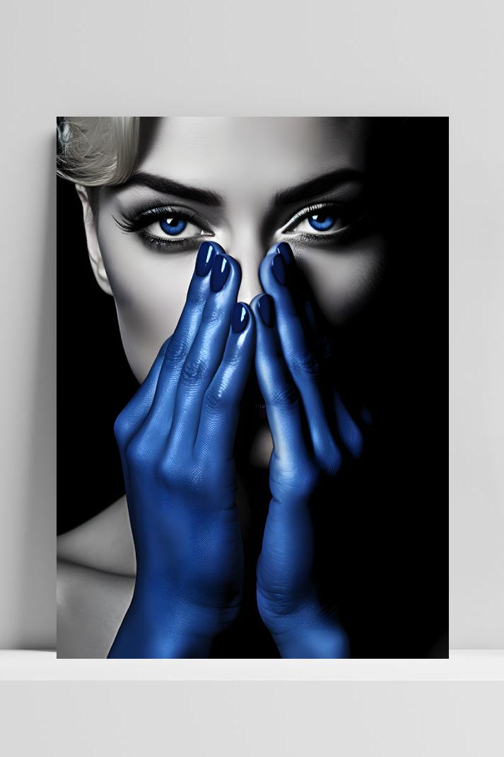 Blauwe Dame op 3mm aluminium dibond
