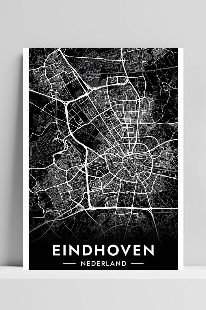 Eindhoven Map op 3mm aluminium dibond