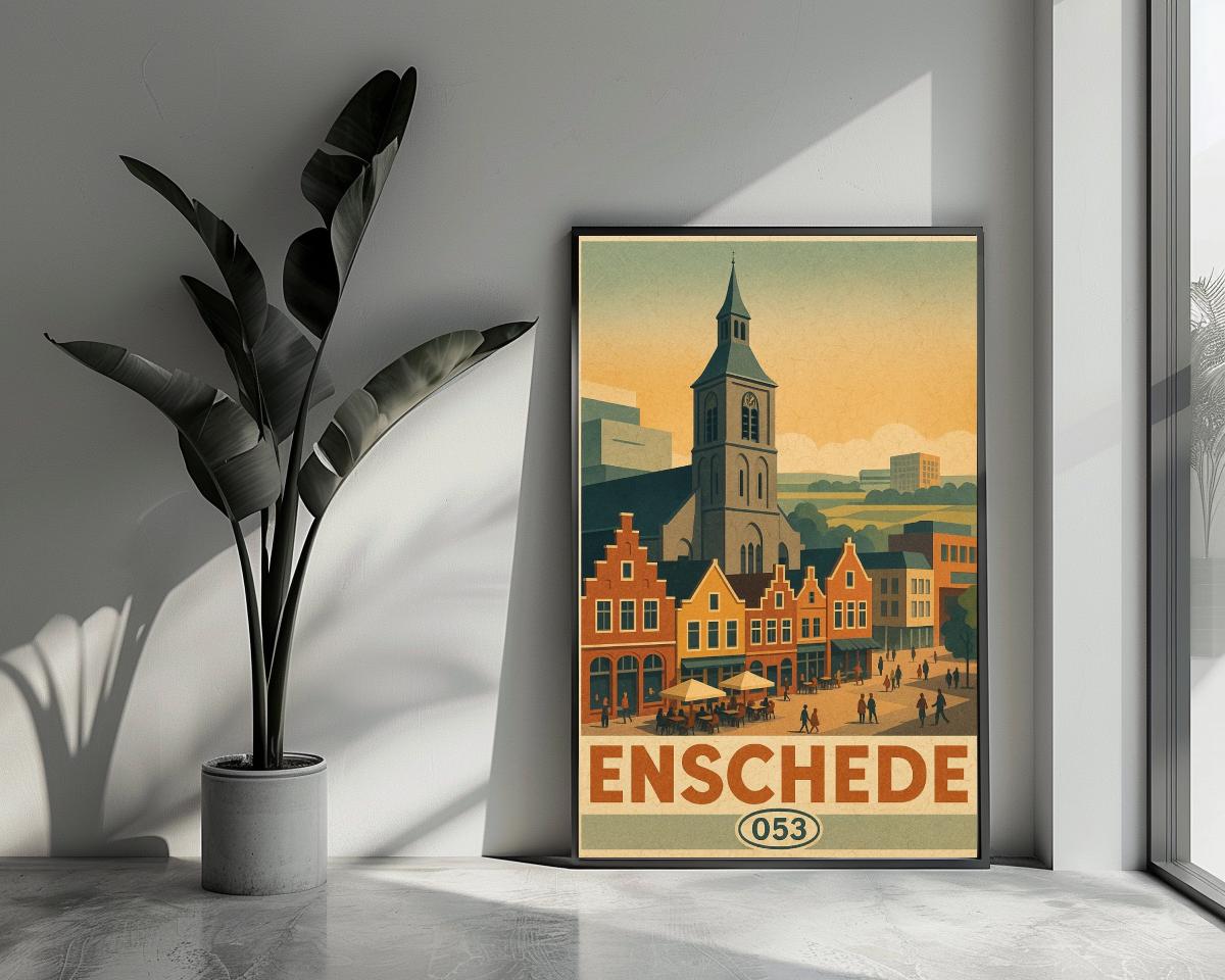 Enschede Netherlands Vintage Text poster van 25 Artstreet