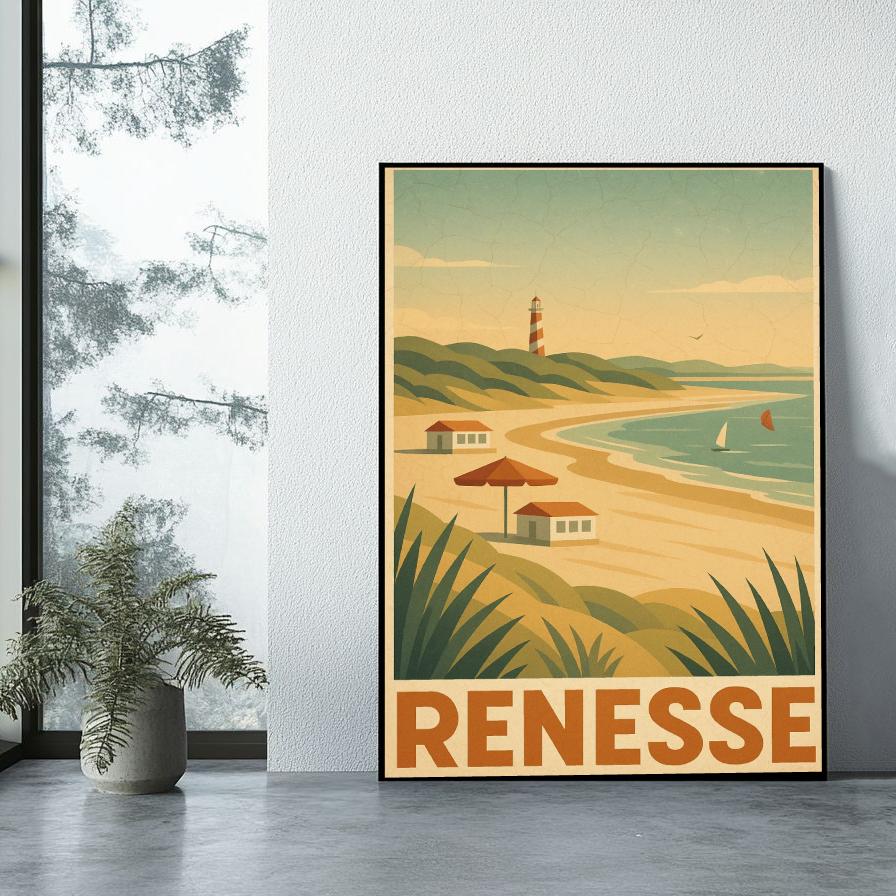 Renesse Text Vintage poster sfeerbeeld 1