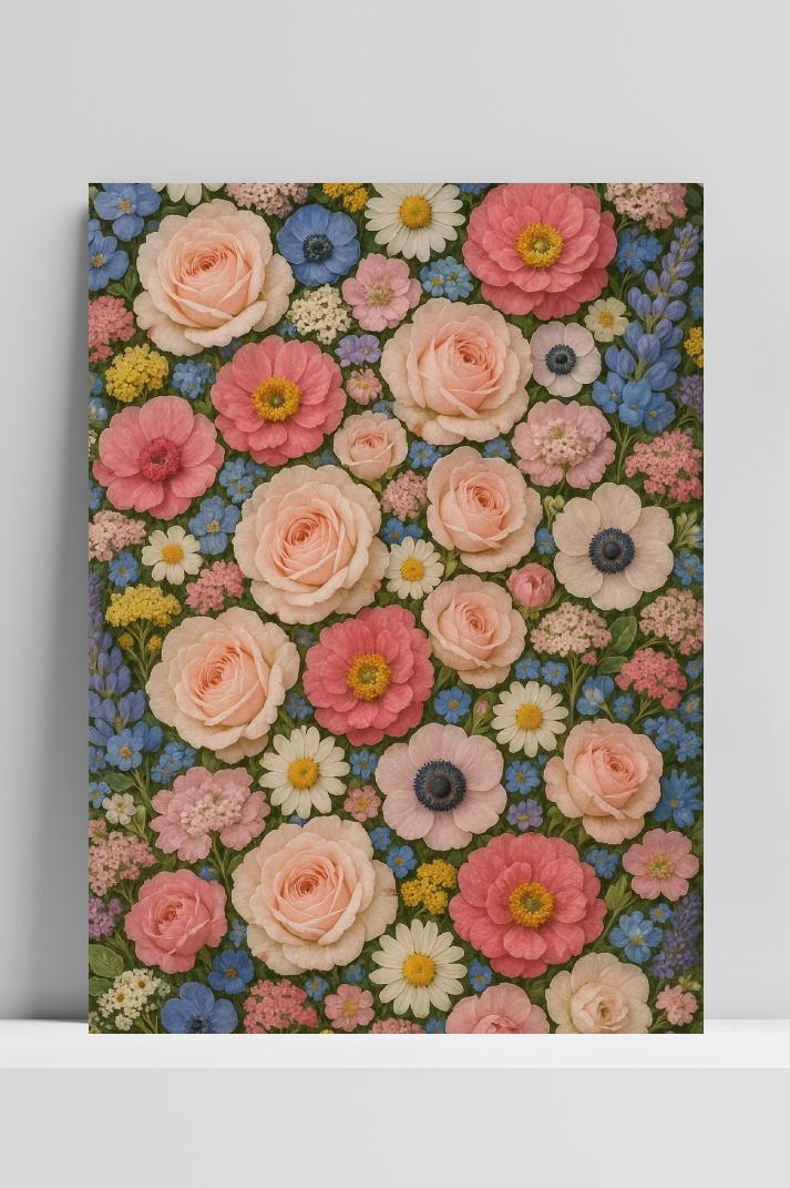 Flowers Bloom op 3mm aluminium dibond
